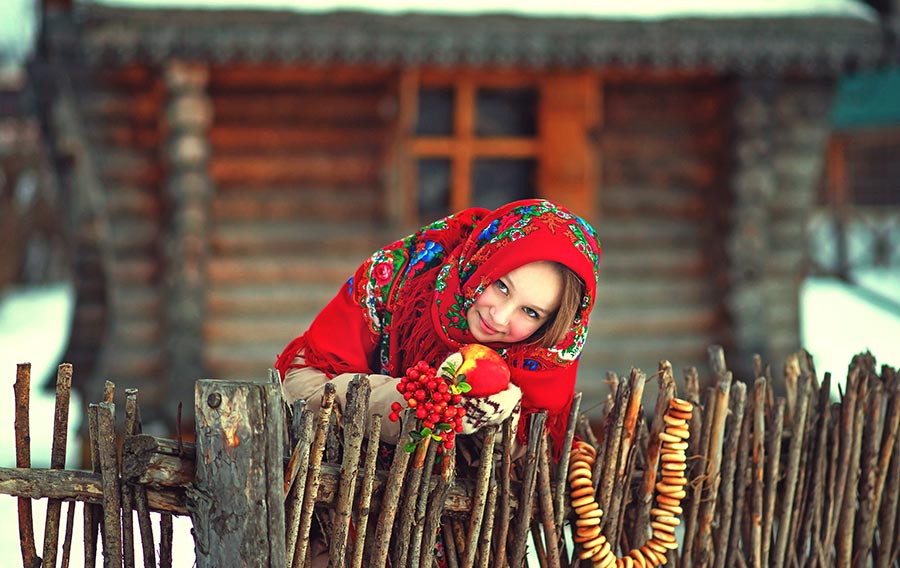 Sexy girl Women in Slavic costumes in Wellington